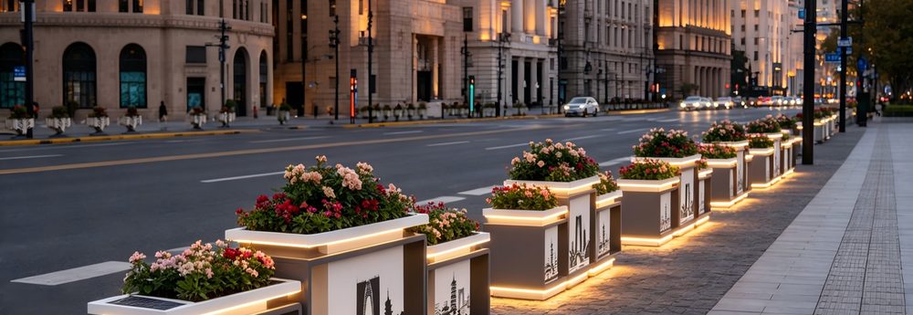 户外花箱护栏街景